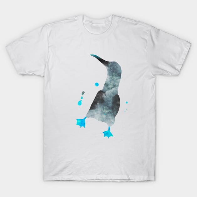 Blue Footed Booby Watercolor Painting T-Shirt by Miao Miao Design